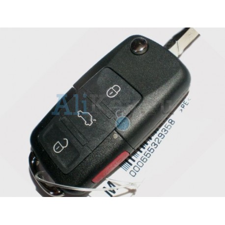 Volkswagen выкидной ключ с дистанционным управлением 3 кнопки  ( до мая 2001г.)