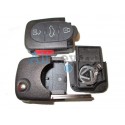 Audi корпус выкидного ключа зажигания, 3 кнопки+panic, с местом под 2 батарейки